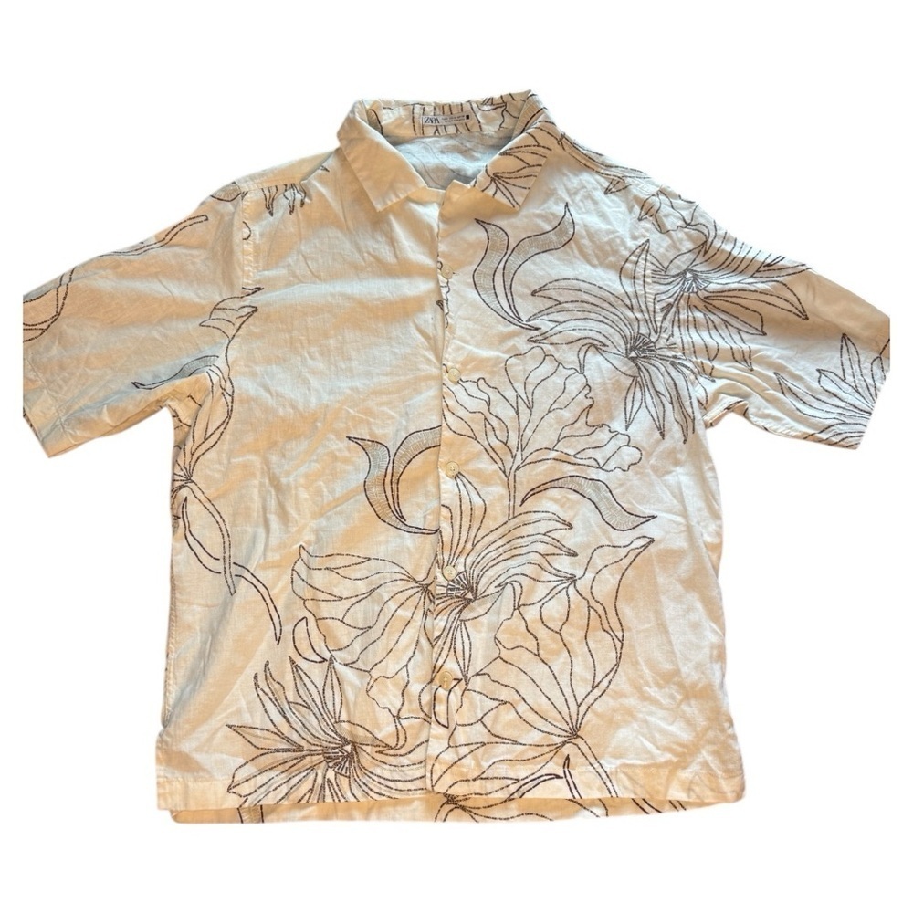 ZARA Linen Blend Men’s Button Up Shirt